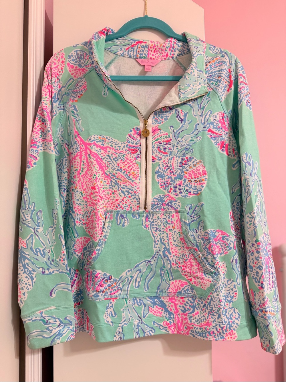 Lilly Pulitzer Skipper Popover Minty Fresh Fansea - Medium